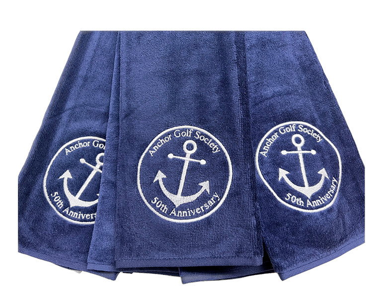 Embroidered logo towel