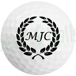 Personalised Initials in Laurels Golf Balls, 12 ball pack at Best4Balls