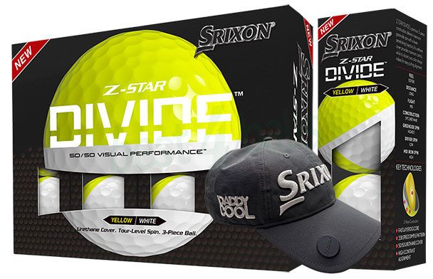 Personalised Srixon Z Star Divide Yellow/White golf balls