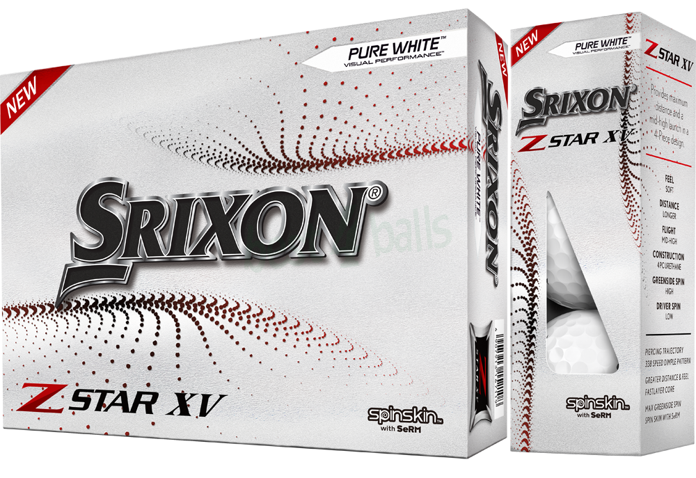 Srixon Z-Star XV Pure White golf balls, 12 ball pack at