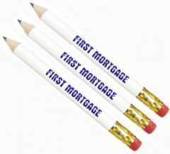 Logo Printed White Golf Pencils with Rubber at best4balls.com