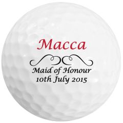 Maid of Honour/Bridesmaid Personalised Golf Balls | Best4Balls