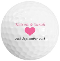 Wedding Hearts Personalised Golf Balls | Best4Balls