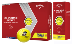 Personalised Callaway Chrome Soft Triple Track Yellow golf balls | Best4Balls