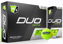 Wilson Duo Optix Green Logo Printed Golf Balls | Best4Balls