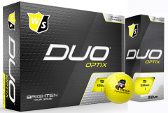 Wilson Duo Soft Optix yellow Logo Printed Golf Balls | Best4Balls