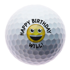 Personalised Smiley Face Happy Birthday golf balls | Best4Balls