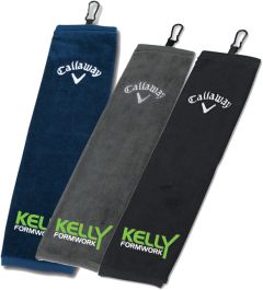 Printed and embroidered Callaway Tri-fold logo towel | Best4Balls