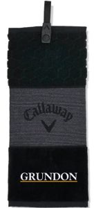 Logo New black Callaway tri-fold golf towel | Best4Balls