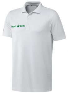 White personalised Adidas polo shirt | Best4Balls