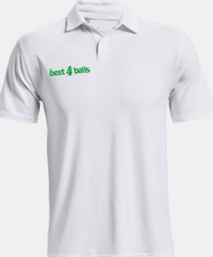 Under Armour white personalised golf polo shirt | Best4Balls