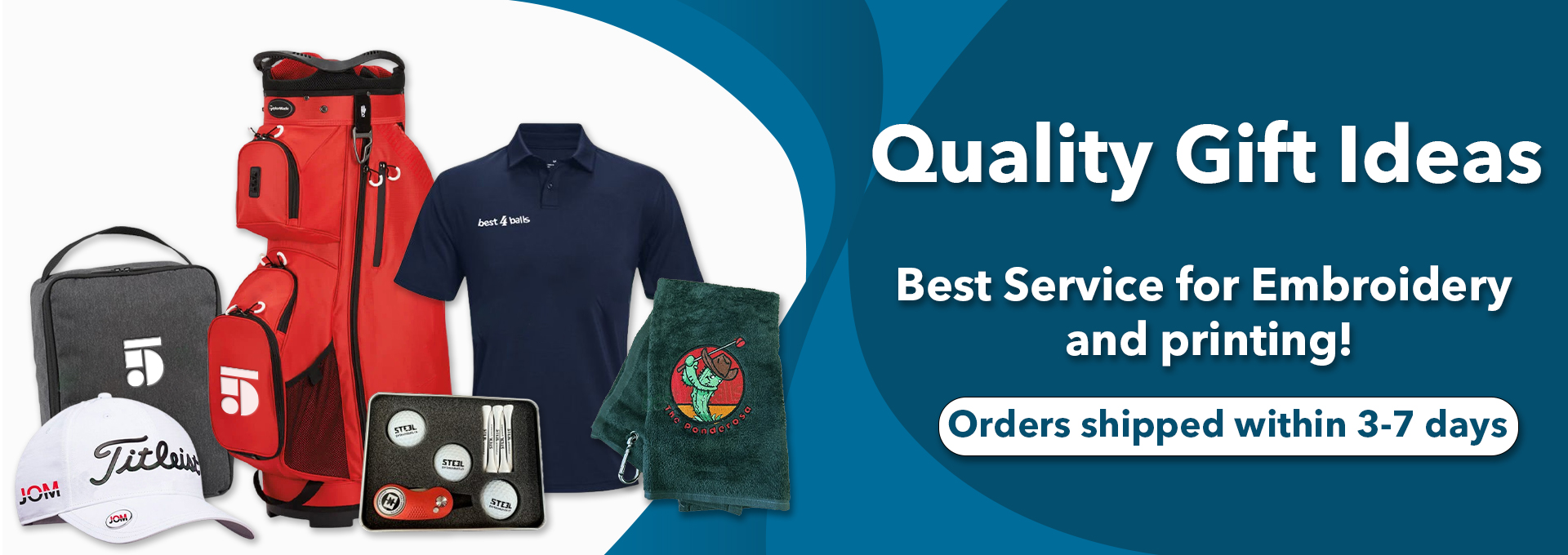 Personalised embroidered golfing gifts