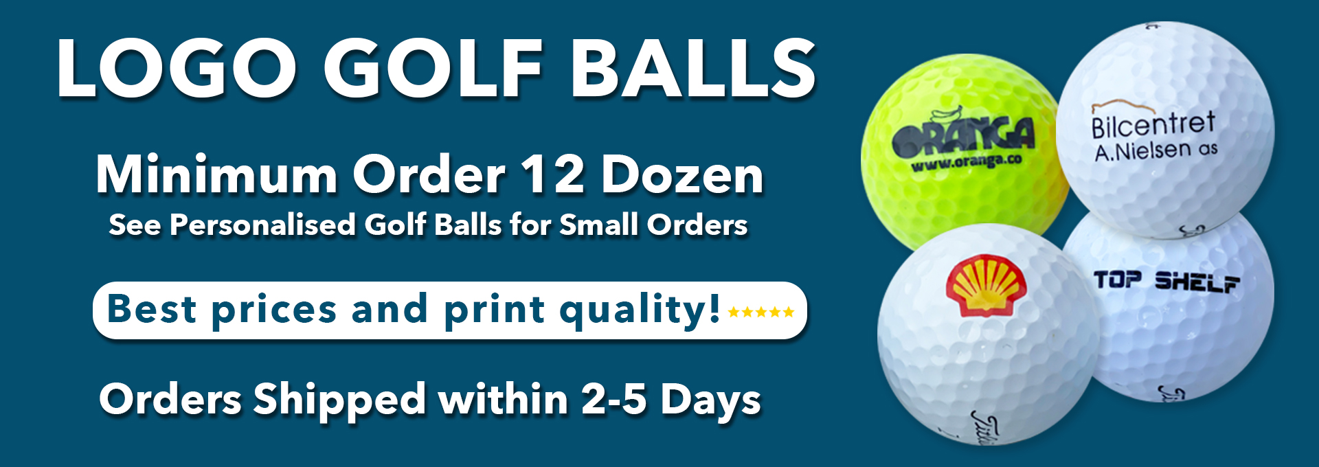 Logo golf balls printed and personalised at best4balls