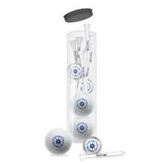 Tube of Personalised Tees, Golf Balls, and Ball Markers - Golf Gift Set | Best4Balls