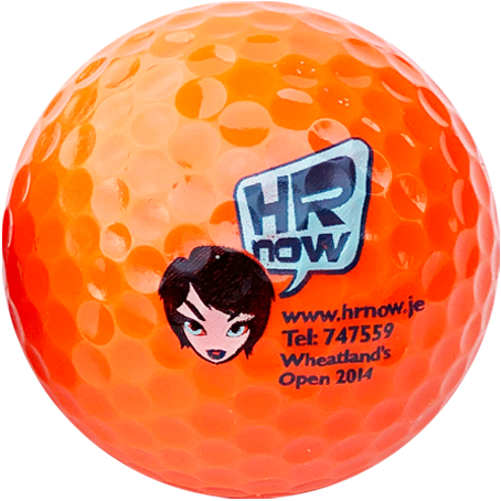 orange logo golf balls